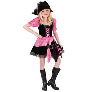 Kids Pink Punk Pirate Girl Halloween Costume Large (12-14)